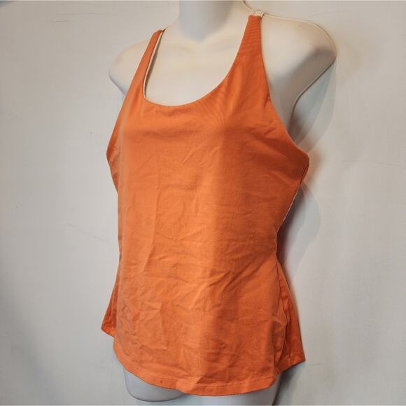Vintage 90's Workout Top Tangerine Orange Racer Back Retro Top Women's Size XL - Picture 2 of 9